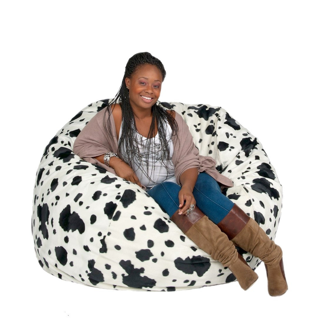 Bean Bag Chair Large 4 Foot Cozy Sack Premium Foam Filled Liner Plus  Microfiber Cover