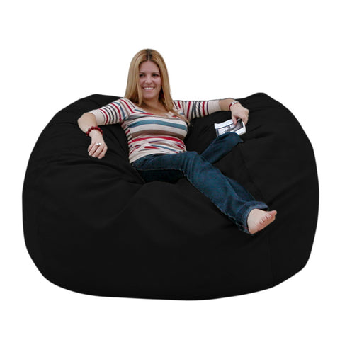 Bean Bag Chair Large 5 Foot Cozy Sack Premium Foam Filled Liner Plus Microfiber Cover