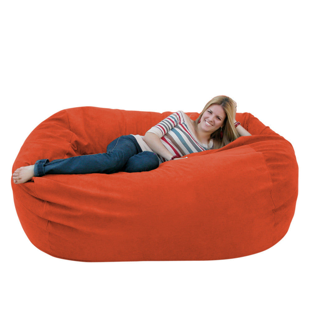 Big Bean Bag Lounger Adult size, Large Bean Bag Chair for Adults with Filler Included Latitude Run Fabric: Khaki, Size: 10H x 38 W x 73 D